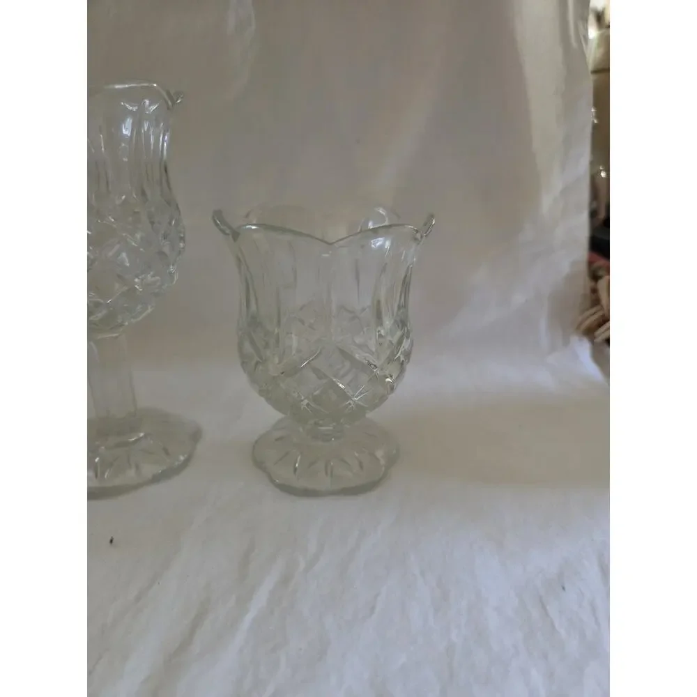 Votive Holder 3 Piece Set By Homco Clear Glass